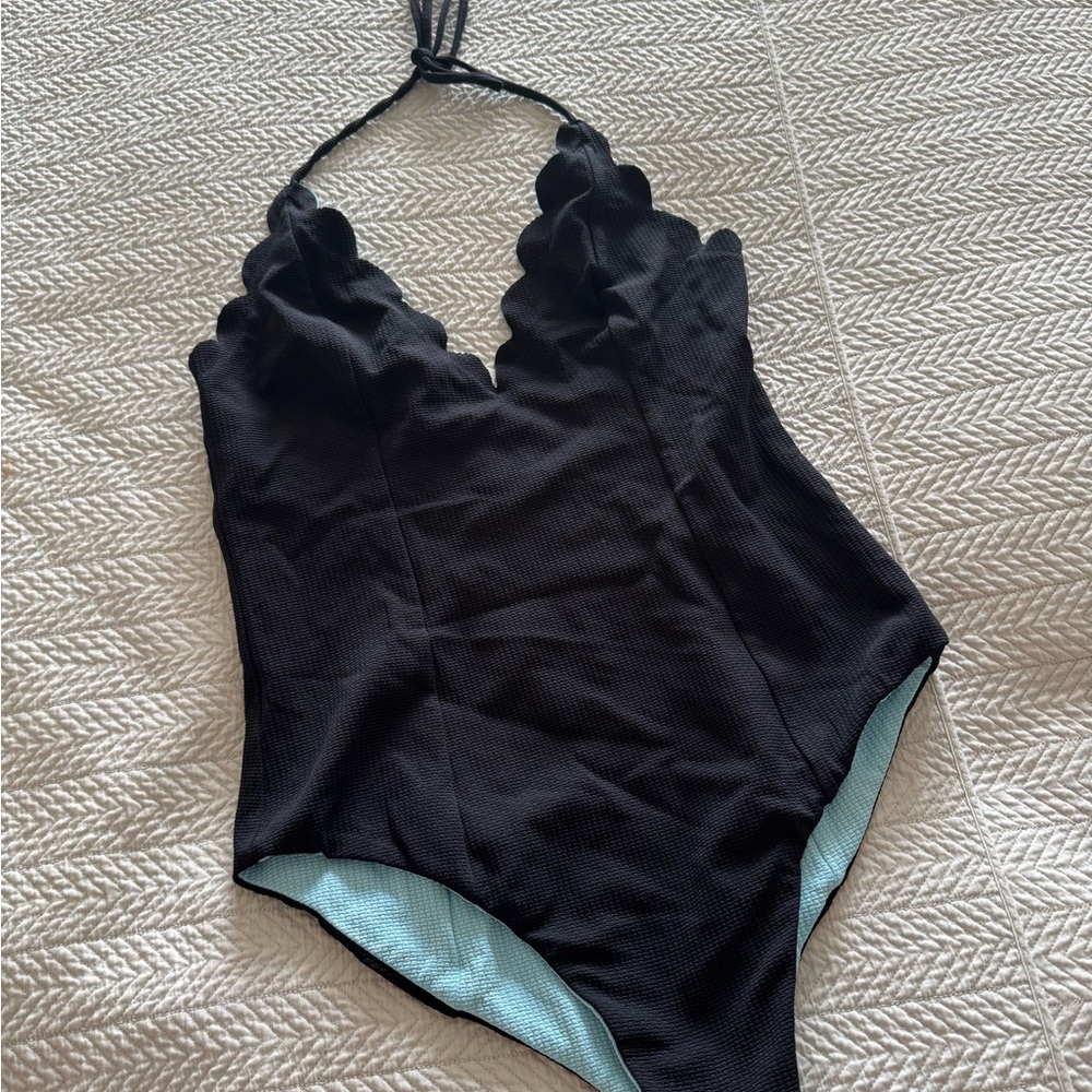 Marysia - Navy/Blue Reversible Halter Swimsuit